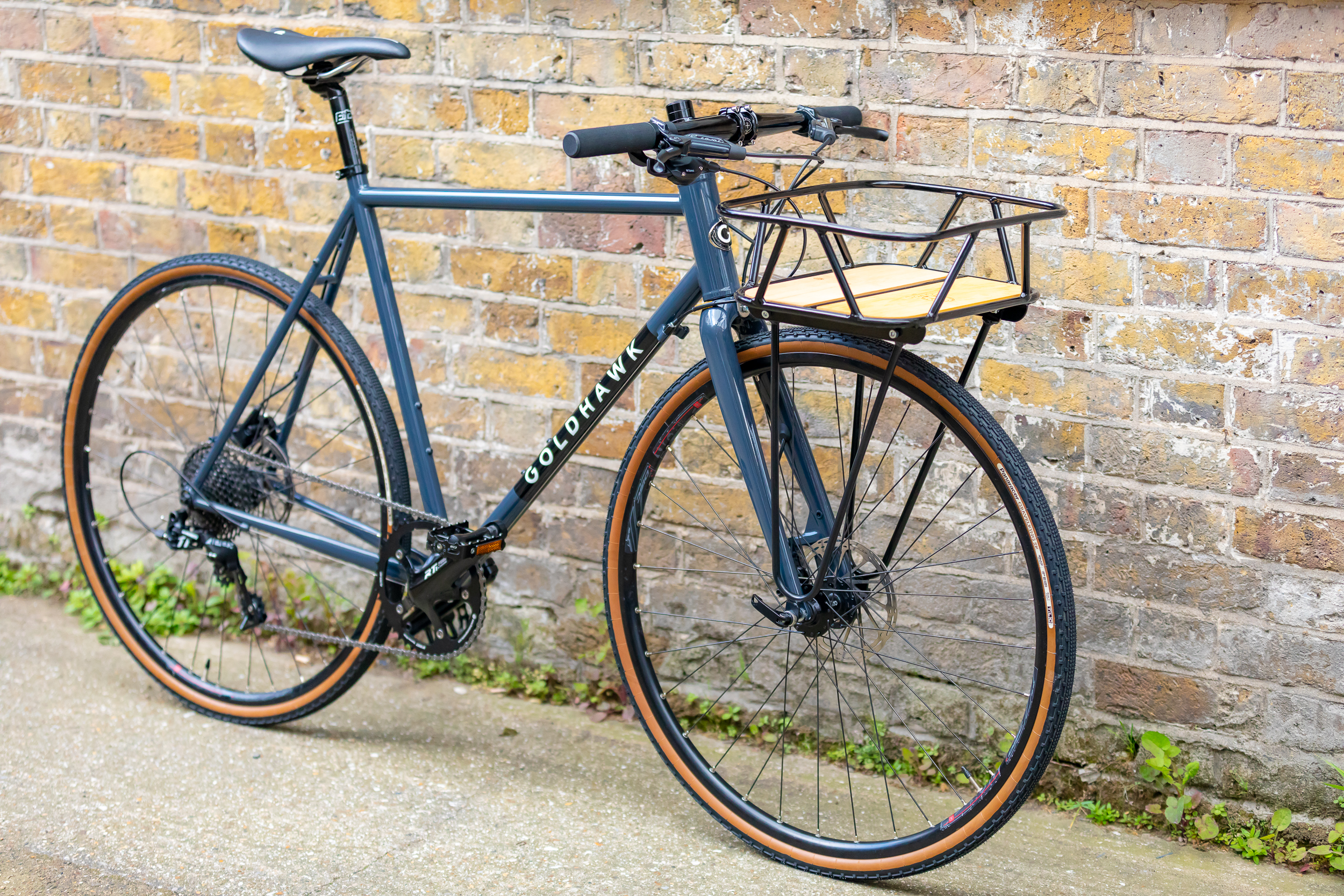 Hand built Goldhawk Rodax with Panaracer Gravel Tyres and Portuer rack options and accessories